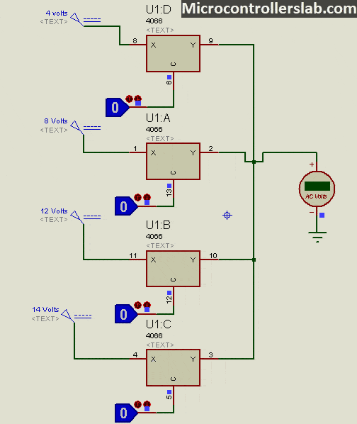 CD4066-4X1-multiplexer-design-example-with-proteus-simulation.gif