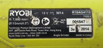 Foto2 -RYOBI R18AG4115 marka-model SPİRAL TAŞLAMA'nın etiketi.jpeg Foto2 -RYOBI R18AG4115 marka-model SPİRAL TAŞLAMA'nın etiketi.jpeg
